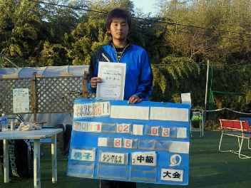 02/03(木) 男子シングルス 中級 優勝＜インスピリッツテニスクラブ＞