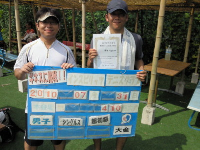 07/31(土) 男子シングルス 超初級 優勝＜インスピリッツテニスクラブ＞