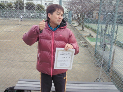 12/30(木) 男子シングルス 中級 優勝＜東雲テニスクラブ＞