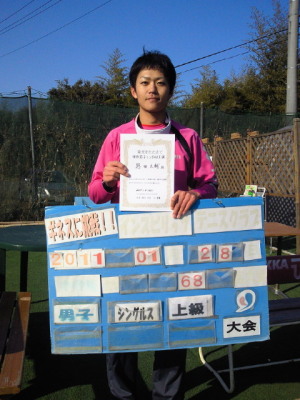 01/28(金) 男子シングルス 上級 優勝＜インスピリッツテニスクラブ＞