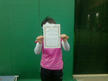 04/29(火) 女子シングルス 初中級 優勝＜トマトインドアテニスクラブ＞