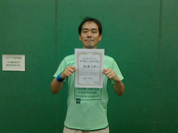 05/25(木) 男子シングルス 中級 優勝＜トマトインドアテニスクラブ＞