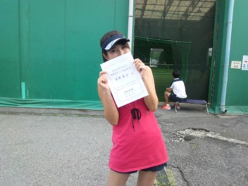 08/30(木) 女子シングルス オープン 優勝＜トマトインドアテニスクラブ＞