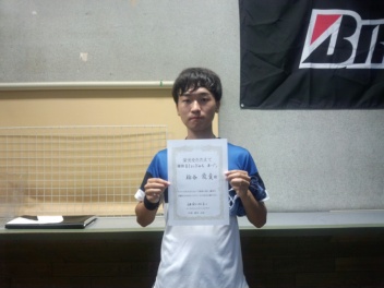 10/05(金) 男子シングルス オープン 優勝＜トマトインドアテニスクラブ＞