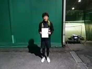 11/27(火) 男子シングルス 初中級 優勝＜トマトインドアテニスクラブ＞