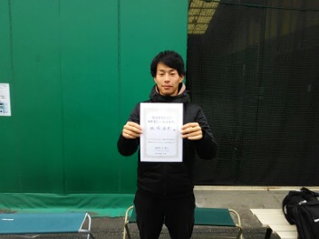 01/31(木) 男子シングルス オープン 優勝＜トマトインドアテニスクラブ＞