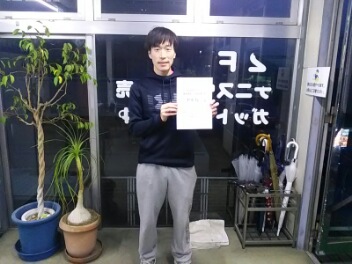 02/22(金) 男子シングルス オープン 優勝＜トマトインドアテニスクラブ＞