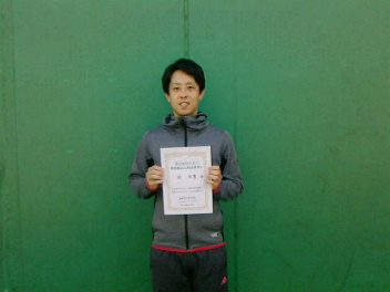03/25(月) 男子シングルス オープン 優勝＜トマトインドアテニスクラブ＞