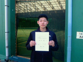 03/27(水) 男子シングルス オープン 優勝＜トマトインドアテニスクラブ＞
