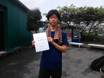 04/25(木) 男子シングルス オープン 優勝＜トマトインドアテニスクラブ＞
