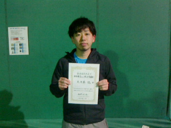 05/03(金) 男子シングルス 初級 優勝＜トマトインドアテニスクラブ＞
