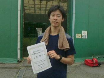 06/27(木) 男子シングルス オープン 優勝＜トマトインドアテニスクラブ＞