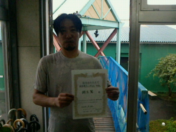 07/26(火) 男子シングルス 中級 優勝＜トマトインドアテニスクラブ＞