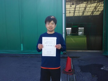 02/28(金) 男子シングルス オープン 優勝＜トマトインドアテニスクラブ＞