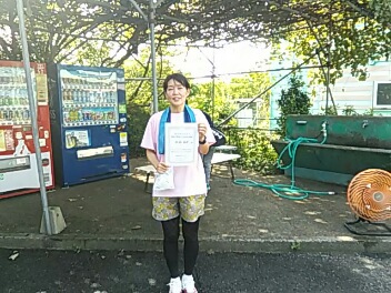 08/06(木) 女子シングルス 中級 優勝＜トマトインドアテニスクラブ＞