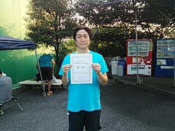 08/06(木) 男子シングルス 初中級 優勝＜トマトインドアテニスクラブ＞