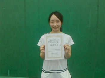 09/05(土) 女子シングルス 中級 優勝＜トマトインドアテニスクラブ＞