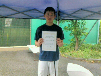 09/25(金) 男子シングルス オープン 優勝＜トマトインドアテニスクラブ＞