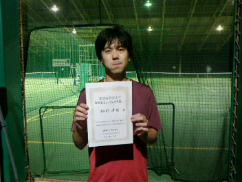 09/27(日) 男子シングルス 中級 優勝＜トマトインドアテニスクラブ＞