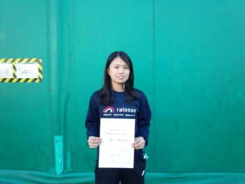 01/04(月) 女子シングルス オープン 優勝＜トマトインドアテニスクラブ＞