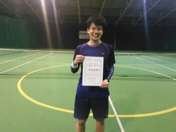 02/21(日)男子シングルス オープン 優勝＜トマトインドアテニスクラブ＞