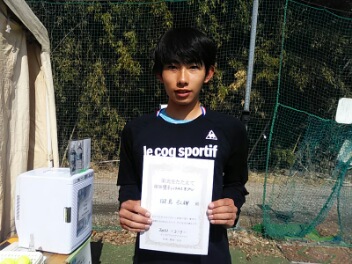 03/09(火)男子シングルス オープン 優勝＜インスピリッツテニスクラブ＞