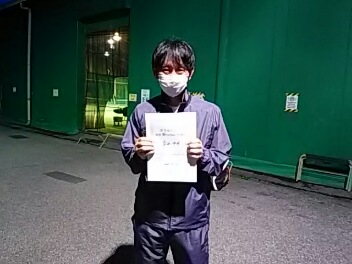 03/31(水) 男子シングルス 中上級 優勝＜トマトインドアテニスクラブ＞