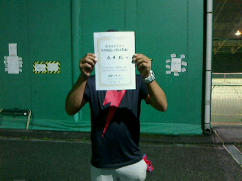 09/01(水) 男子シングルス 初級 優勝＜トマトインドアテニスクラブ＞