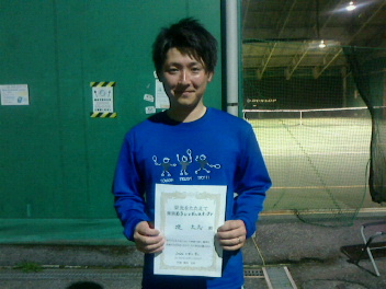 04/09(土) 男子シングルスオープン優勝＜トマトインドアテニスクラブ＞